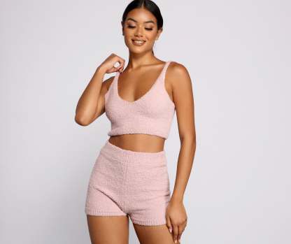 Cozy Chenille Pajama Bralette - Lady Occasions
