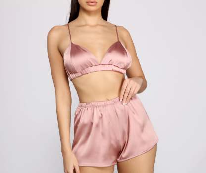 Dreaming of Luxe Satin Pajama Bralette - Lady Occasions