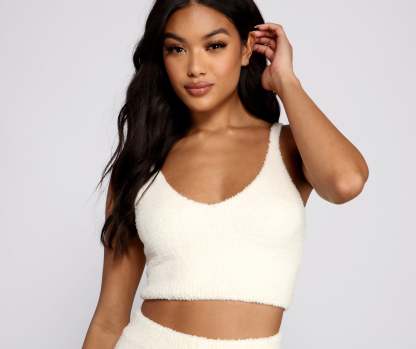 Cozy Chenille Pajama Bralette - Lady Occasions