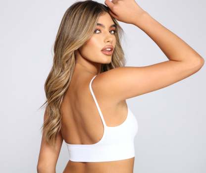 Essential Basic Ribbed Knit Bralette - Lady Occasions