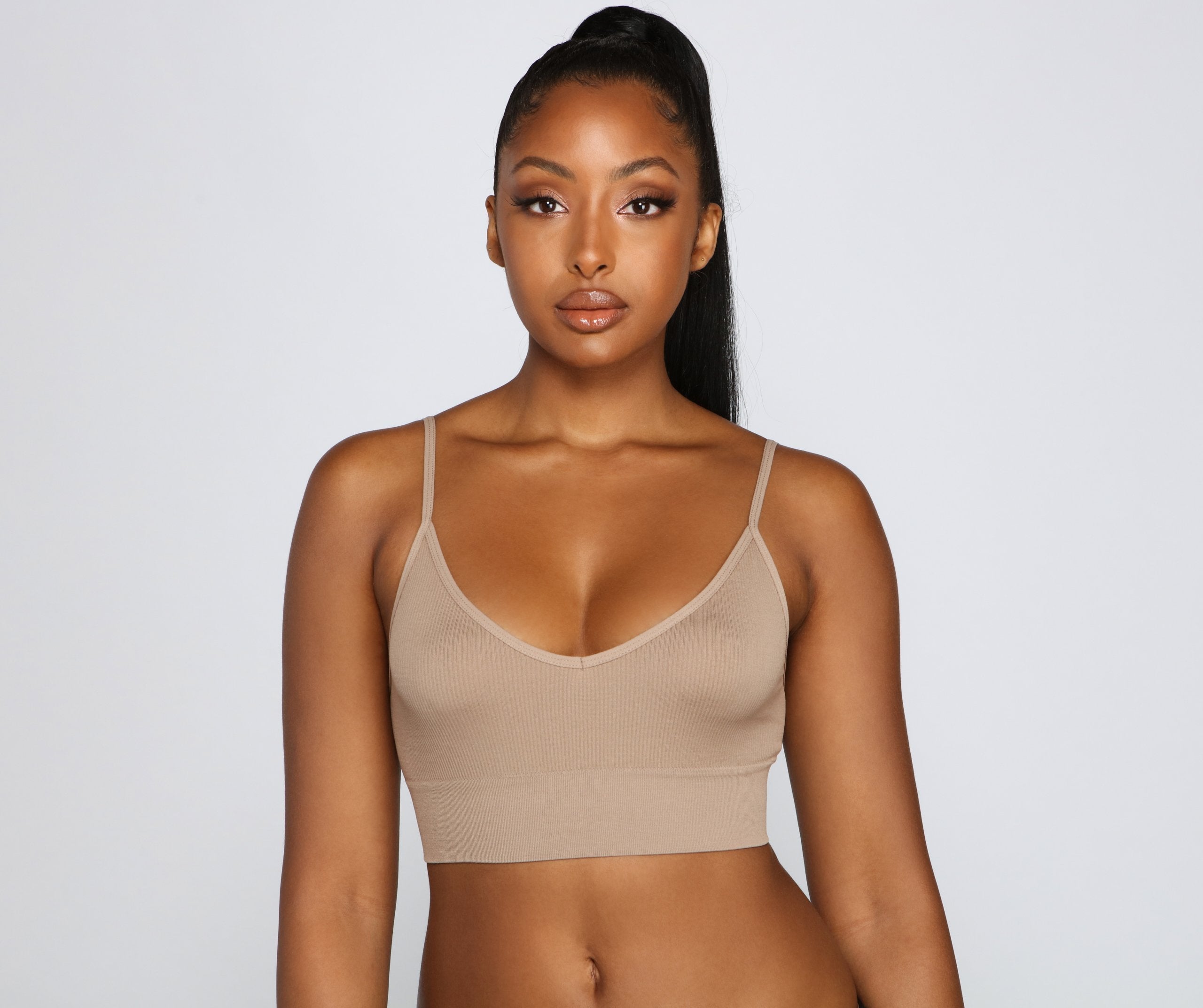 Essential Basic Ribbed Knit Bralette - Lady Occasions