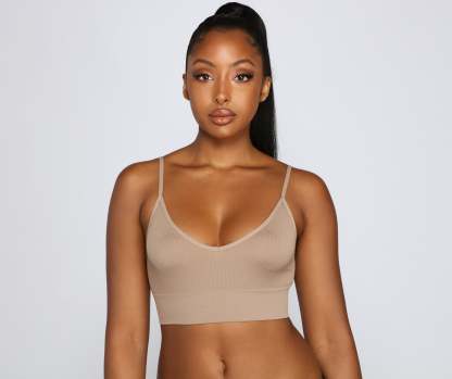 Essential Basic Ribbed Knit Bralette - Lady Occasions