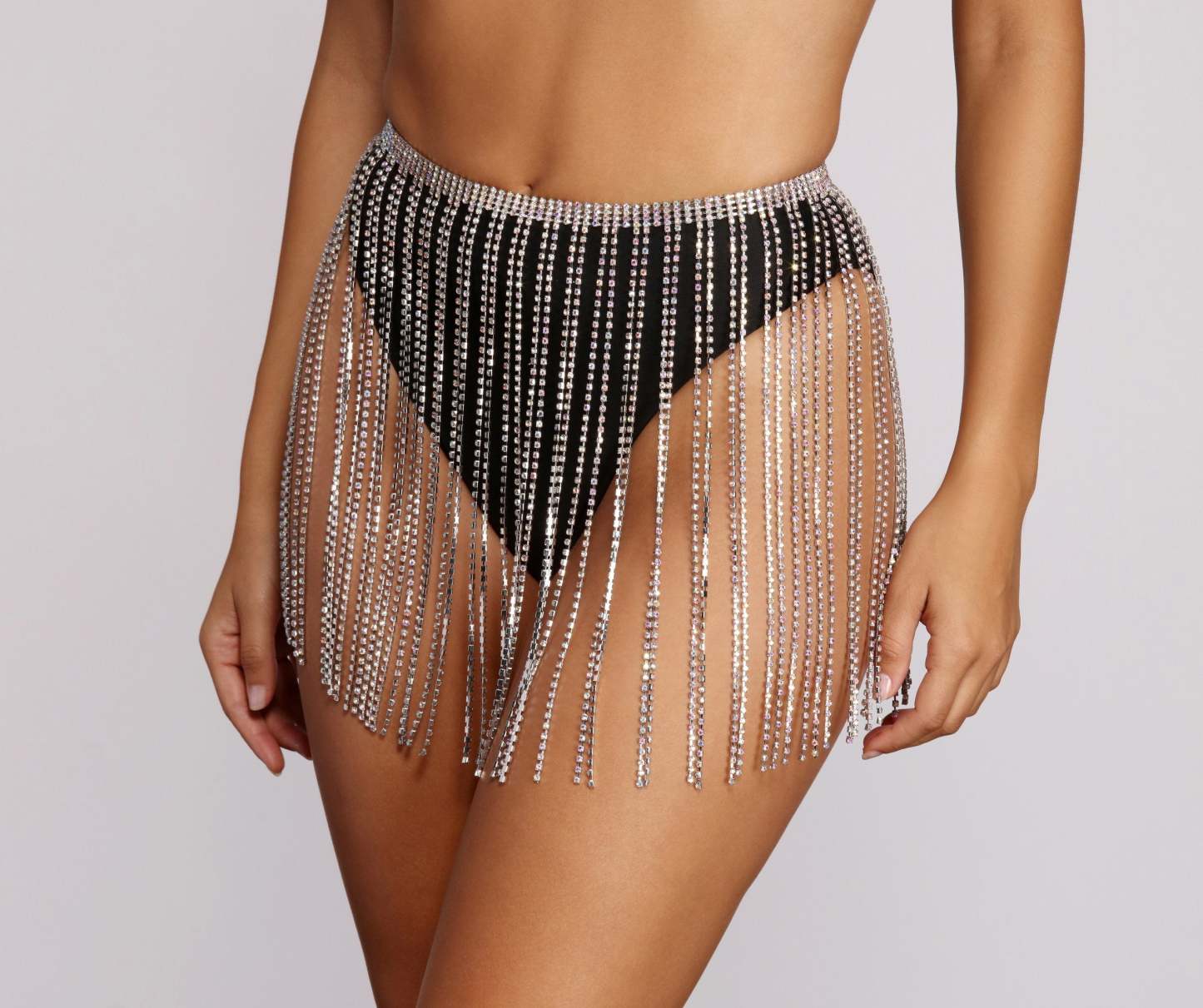 Rhinestone Fringe Belt - Lady Occasions