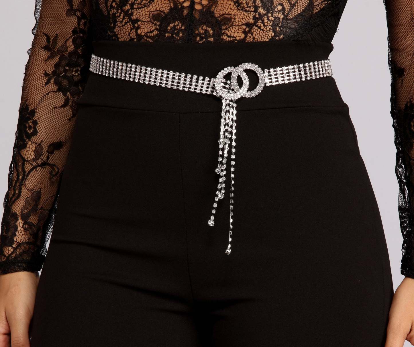 O-Ring Rhinestone Belt - Lady Occasions
