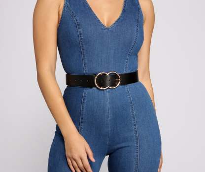 Chic Double O-Ring Buckle Belt - Lady Occasions