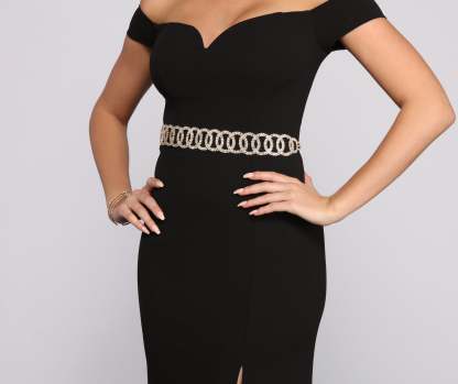 Major Glam Status Rhinestone Chain Belt - Lady Occasions