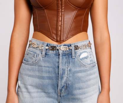 Key To Glam Rhinestone Belt - Lady Occasions