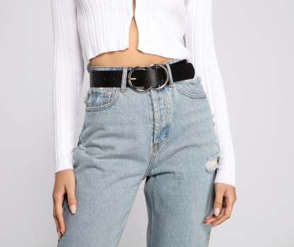 Chic Double O-Ring Buckle Belt - Lady Occasions