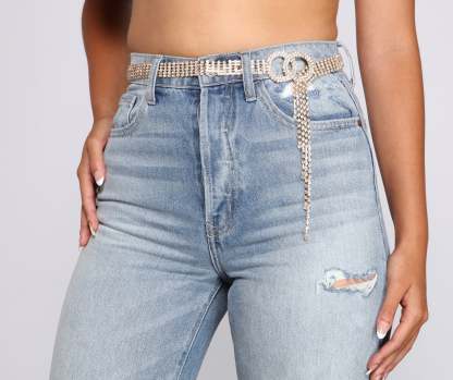 O-Ring Rhinestone Belt - Lady Occasions