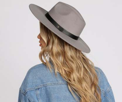 Wide Brim Belted Panama Hat - Lady Occasions