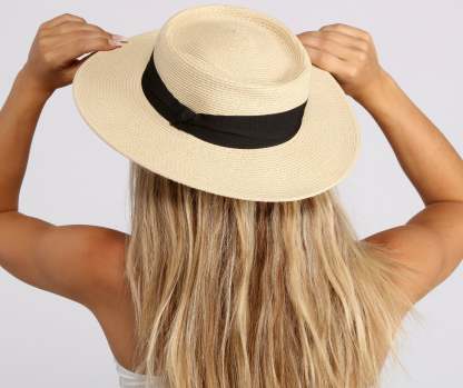 Feel The Breeze Straw Boater Hat - Lady Occasions