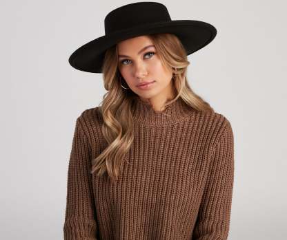 Chic Chain Detail Boater Hat - Lady Occasions