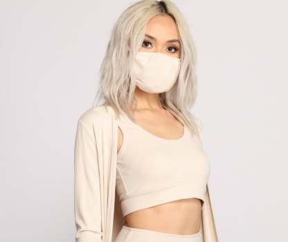 Basic Ribbed Knit Face Mask - Lady Occasions