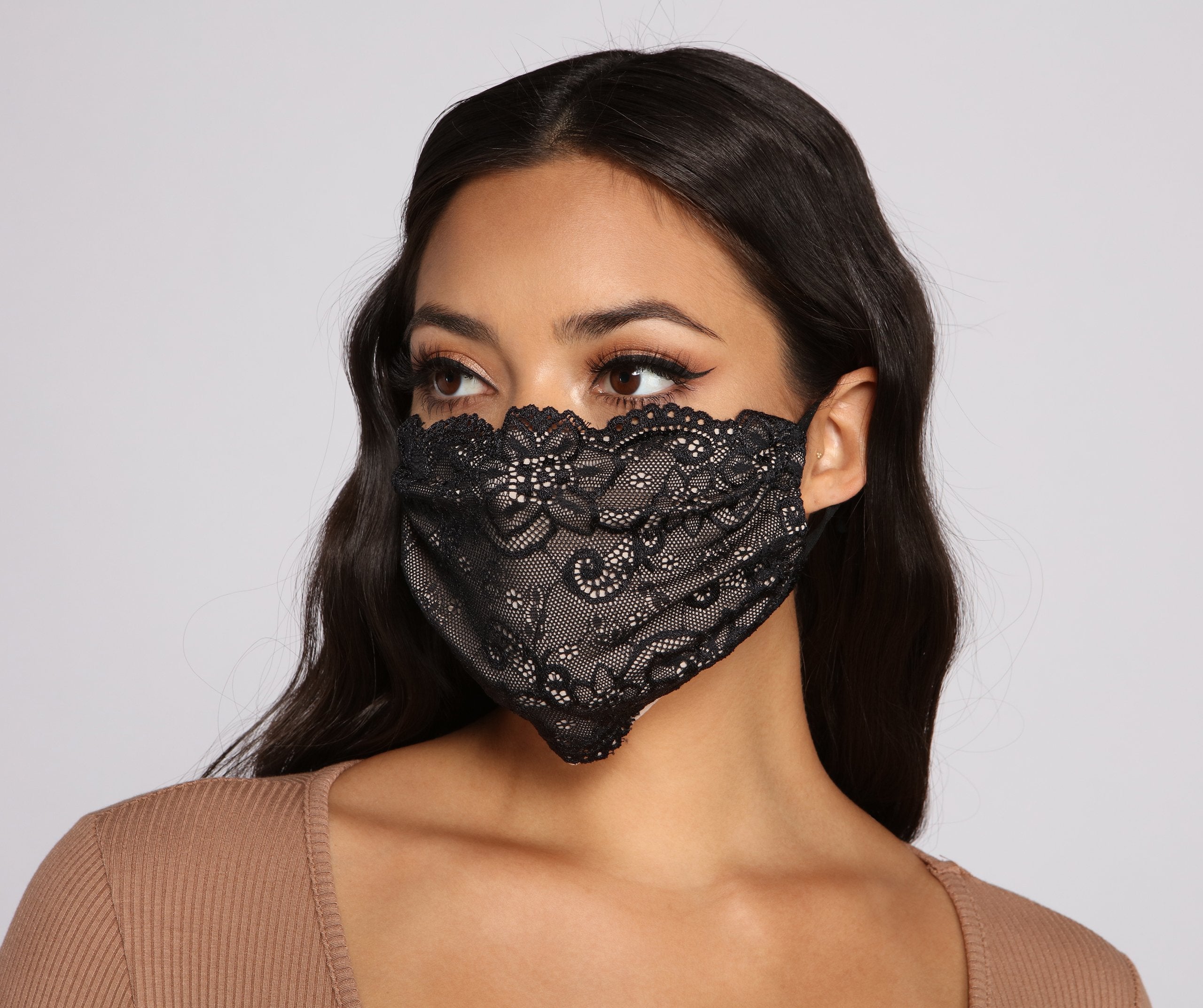 Lace Appeal Face Mask With Earloops - Lady Occasions
