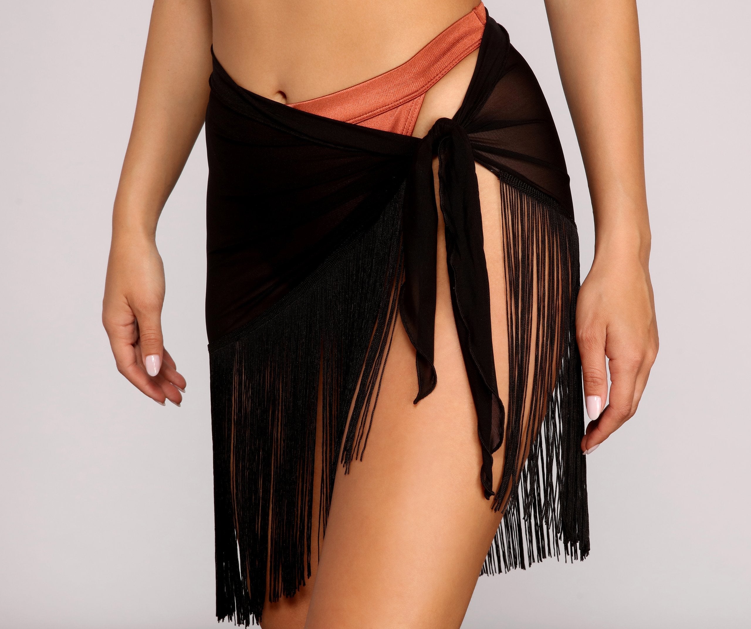 Fab N' Fringe Mesh Swim Coverup - Lady Occasions