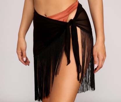 Fab N' Fringe Mesh Swim Coverup - Lady Occasions