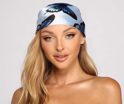 Fab And Fluttery Satin Butterfly Scarf - Lady Occasions