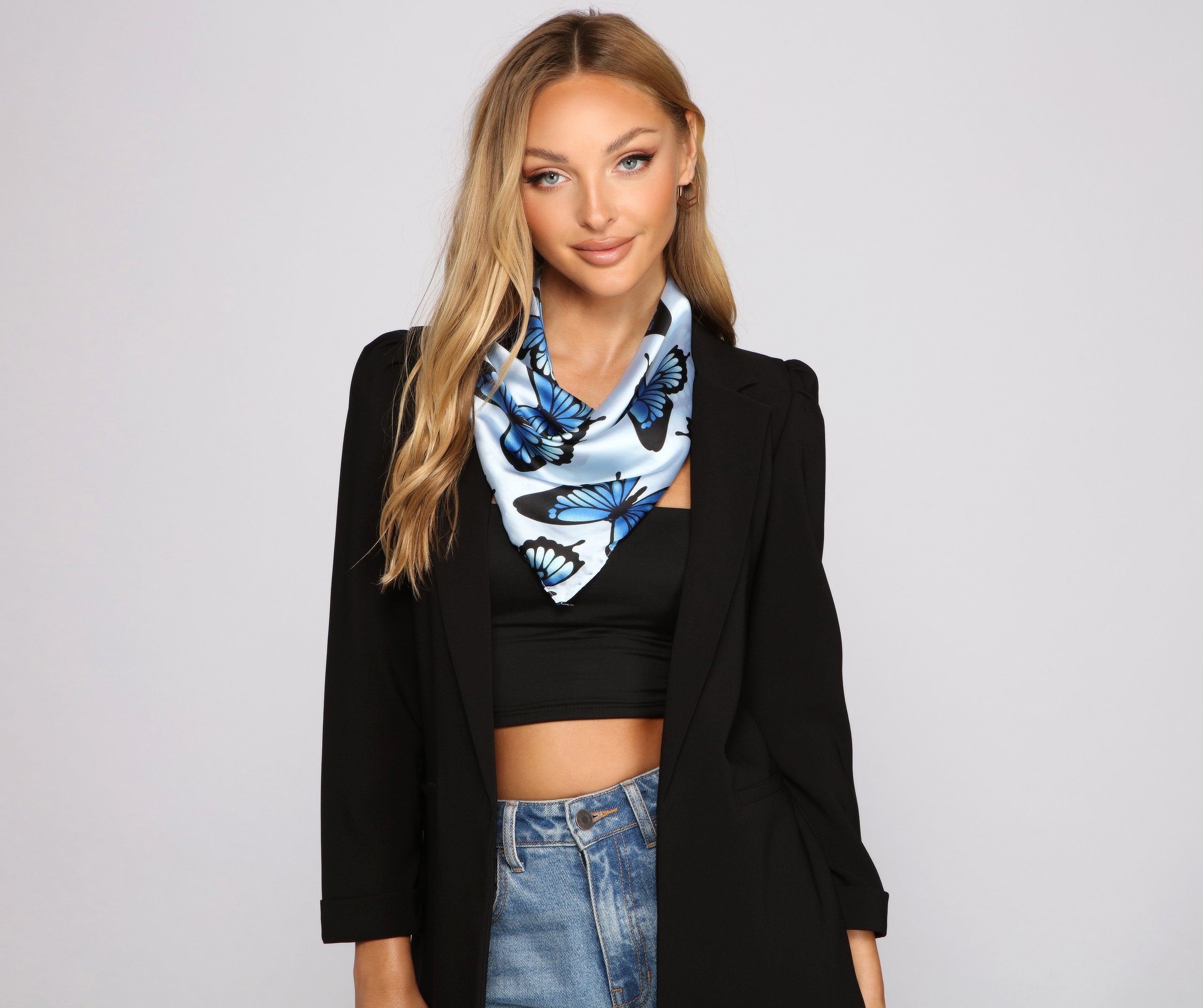 Fab And Fluttery Satin Butterfly Scarf - Lady Occasions