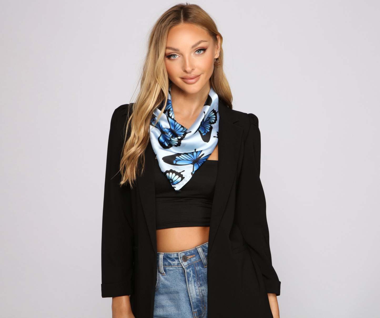Fab And Fluttery Satin Butterfly Scarf - Lady Occasions
