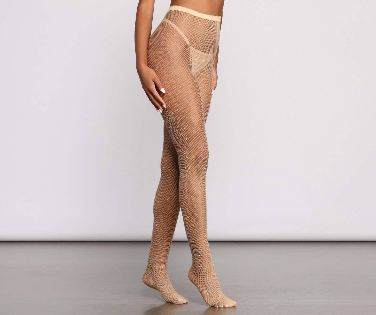 High Waist Heat Stone Fishnets - Lady Occasions