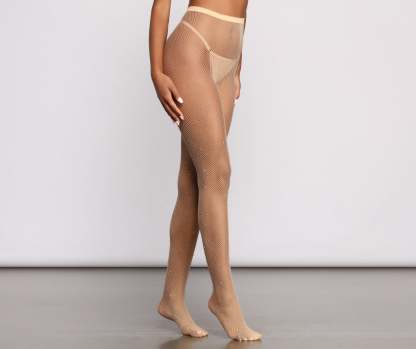 High Waist Heat Stone Fishnets - Lady Occasions