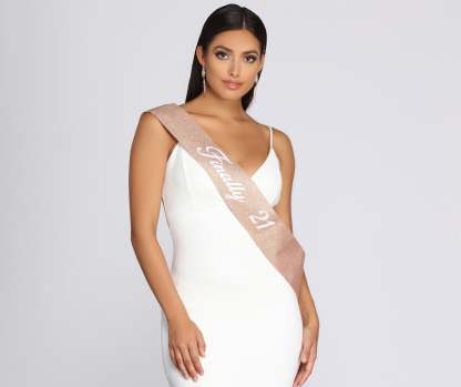 Finally 21 Glitter Sash - Lady Occasions