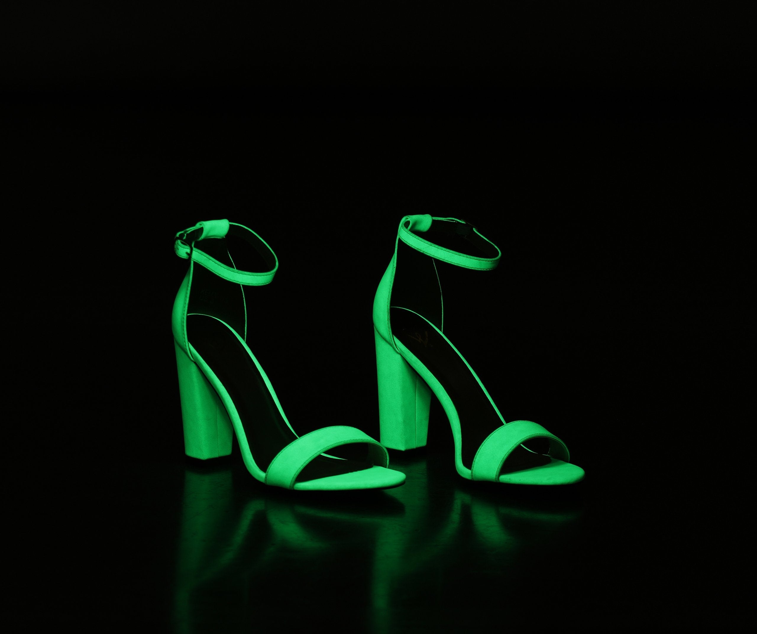 Glow-In-The-Dark Block Heels - Lady Occasions