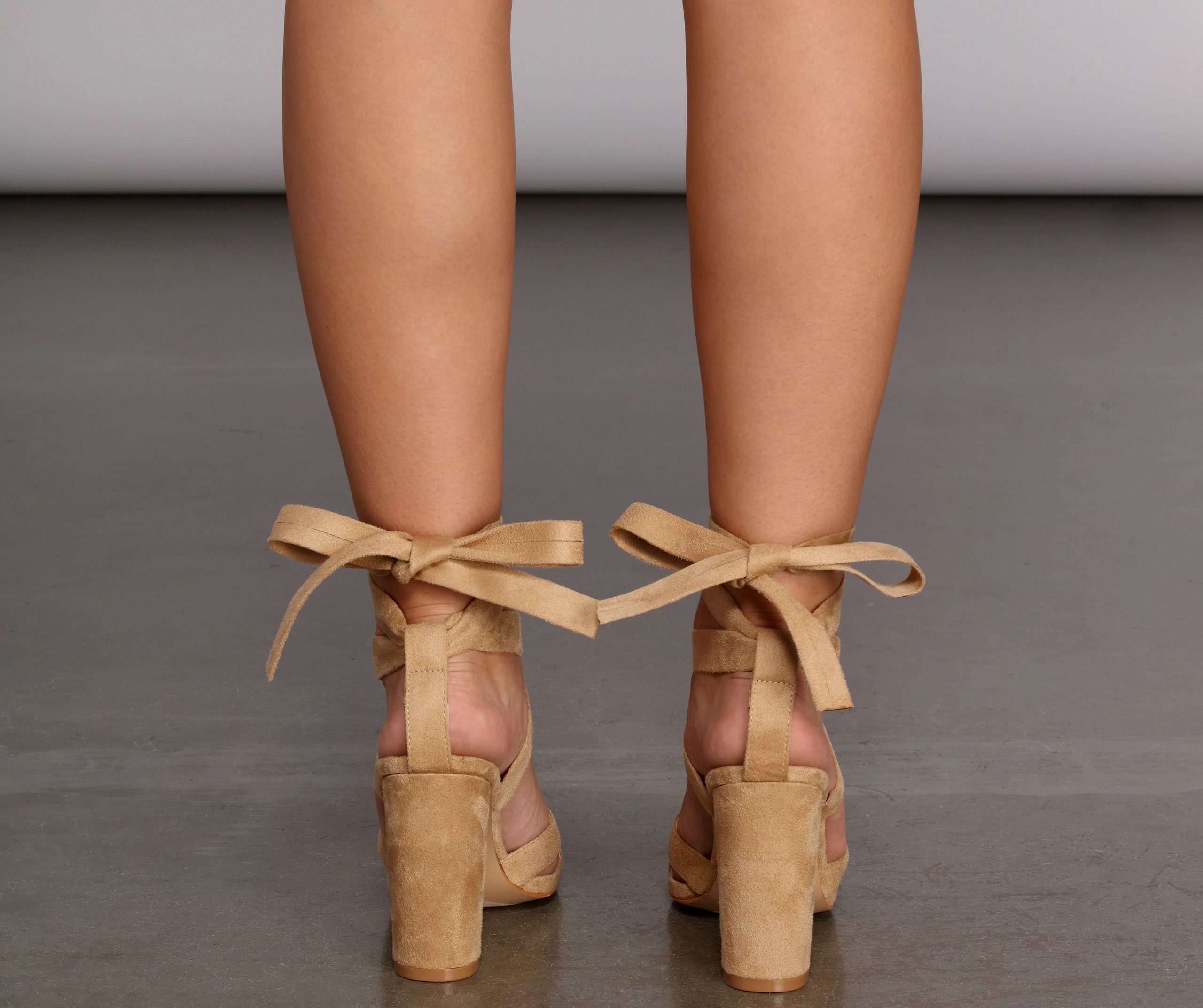 Lace Up Block Heels - Lady Occasions