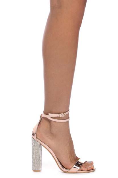 Double Strap Rhinestone Heels - Lady Occasions