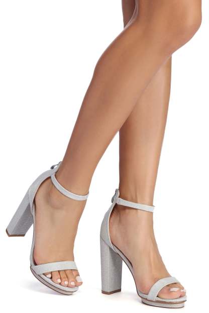Glitter Goddess Block Heels - Lady Occasions