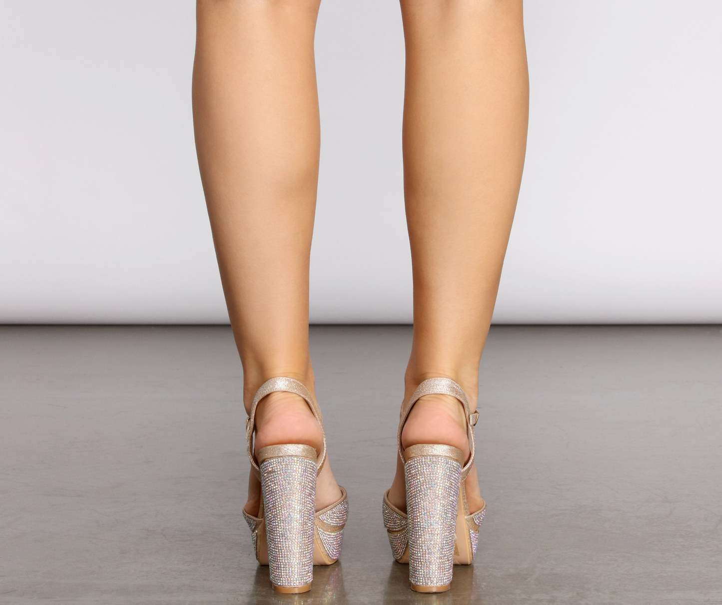 Let's Get Groovy Platform Rhinestone Heels - Lady Occasions