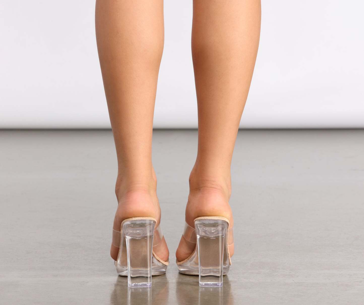 Double Band Clear PVC Heels - Lady Occasions