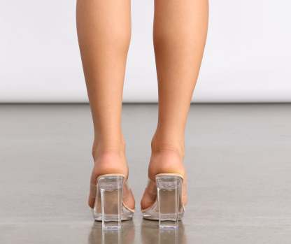 Double Band Clear PVC Heels - Lady Occasions