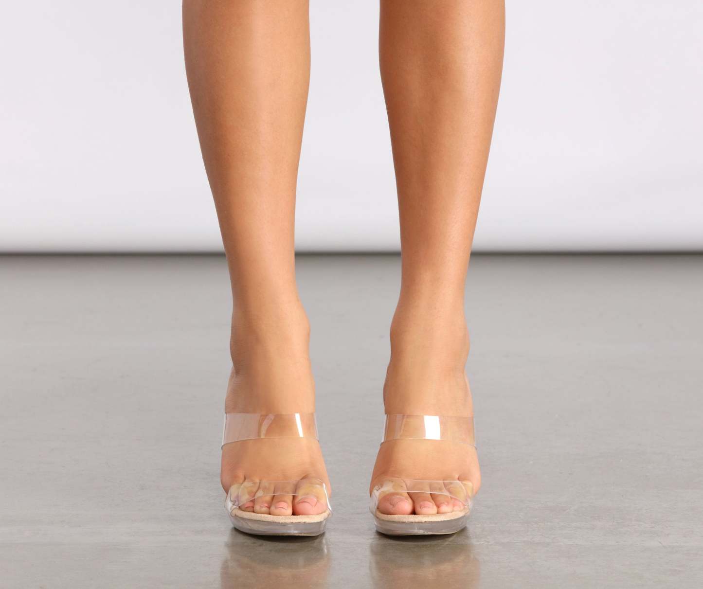 Double Band Clear PVC Heels - Lady Occasions