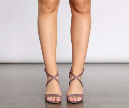 Give It To 'Em Criss-Cross Block Heels - Lady Occasions