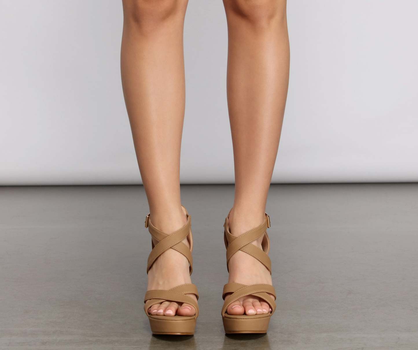 Luxe Criss Cross Nubuck Block Heels - Lady Occasions