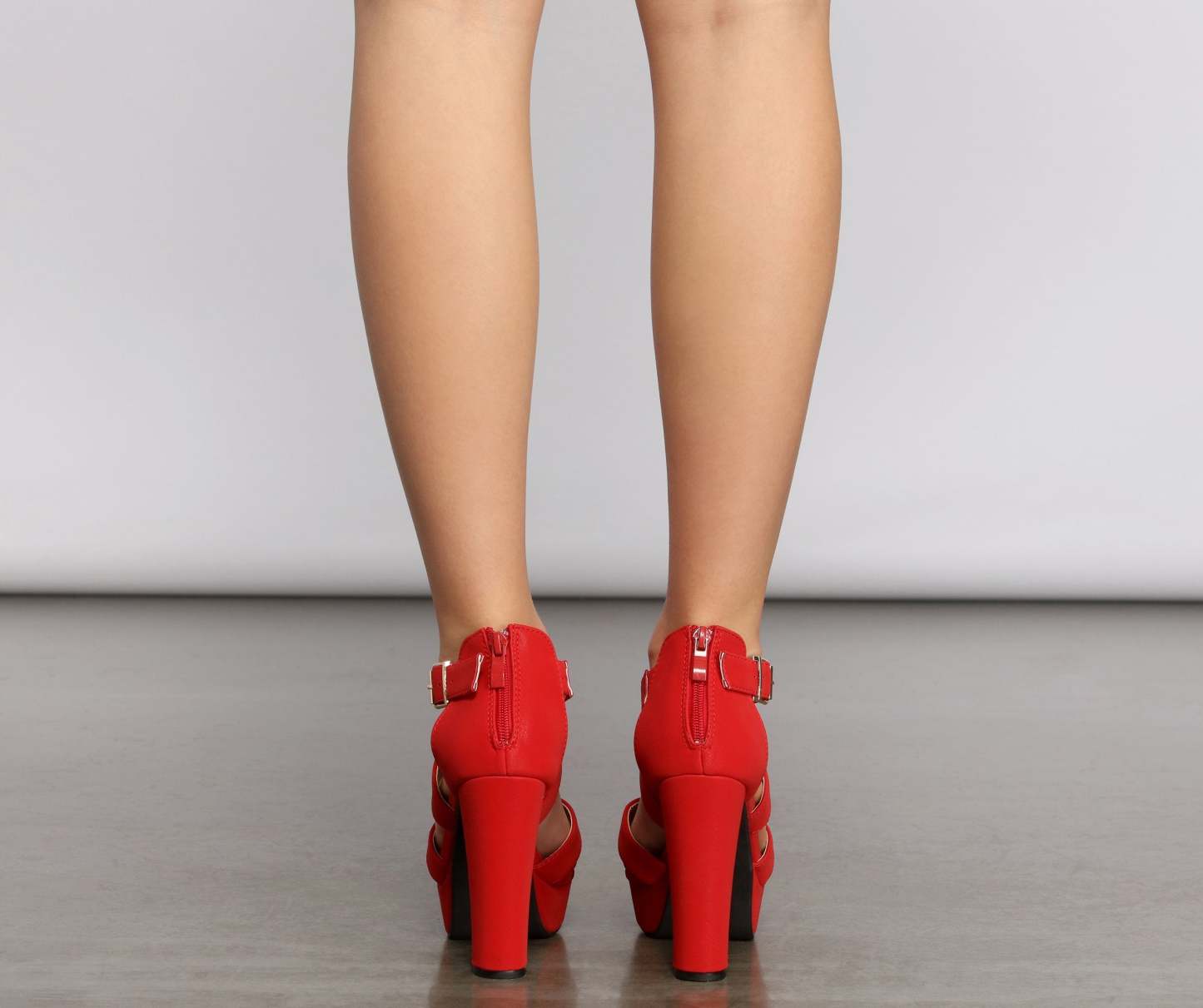 Luxe Criss Cross Nubuck Block Heels - Lady Occasions