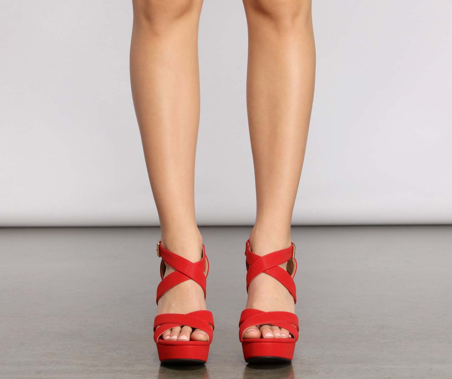 Luxe Criss Cross Nubuck Block Heels - Lady Occasions