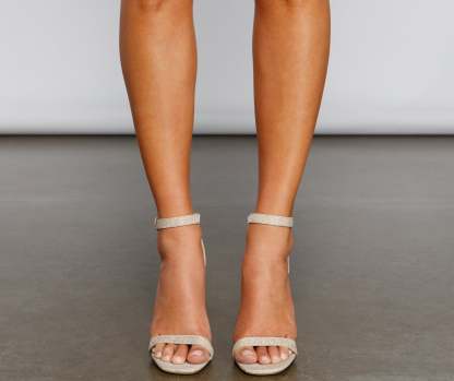 Gorgeous Glitter Mesh Block Heels - Lady Occasions