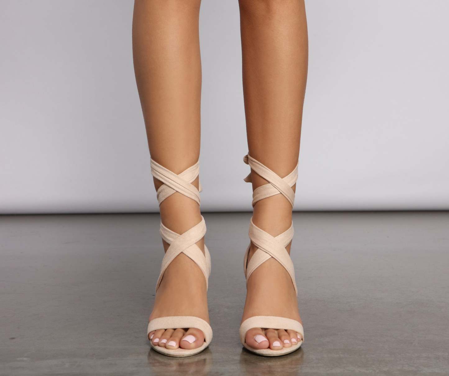 Lace Up Glamour Block Heel - Lady Occasions