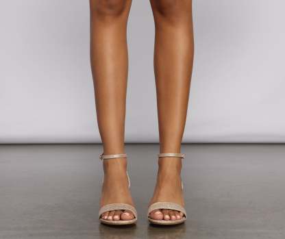 Glow Baby Glow Glitter Low Block Heels - Lady Occasions