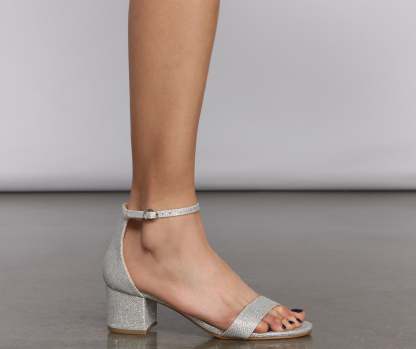 Glow Baby Glow Glitter Low Block Heels - Lady Occasions