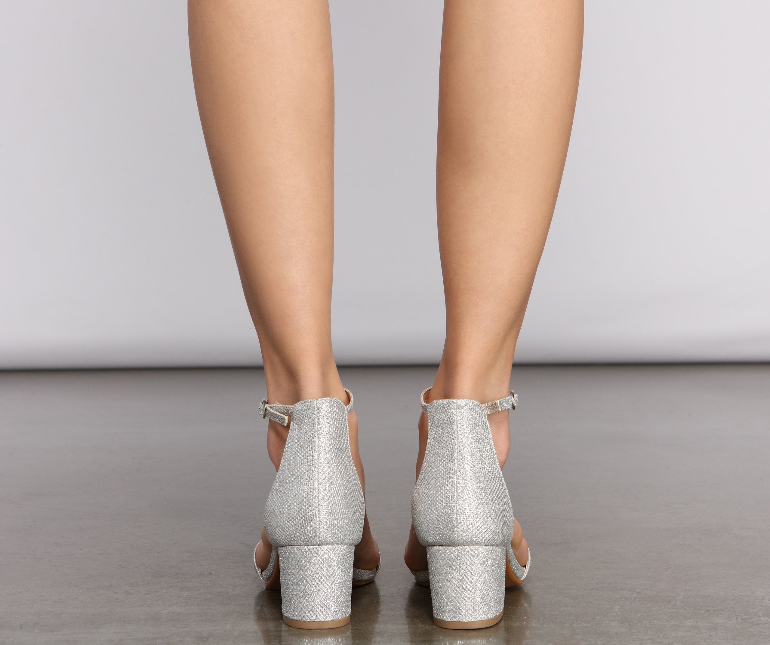 Glow Baby Glow Glitter Low Block Heels - Lady Occasions
