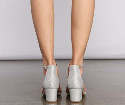 Glow Baby Glow Glitter Low Block Heels - Lady Occasions