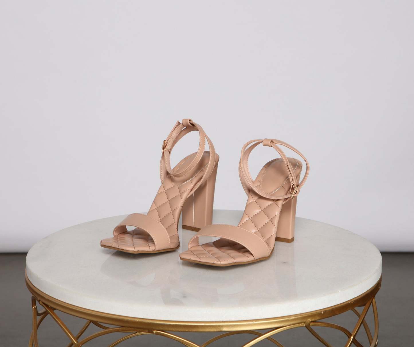 Glam It Up Quilted Diamond Block Heels - Lady Occasions