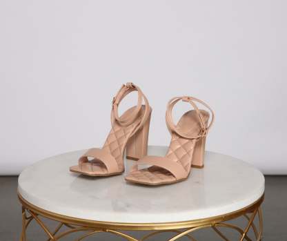 Glam It Up Quilted Diamond Block Heels - Lady Occasions