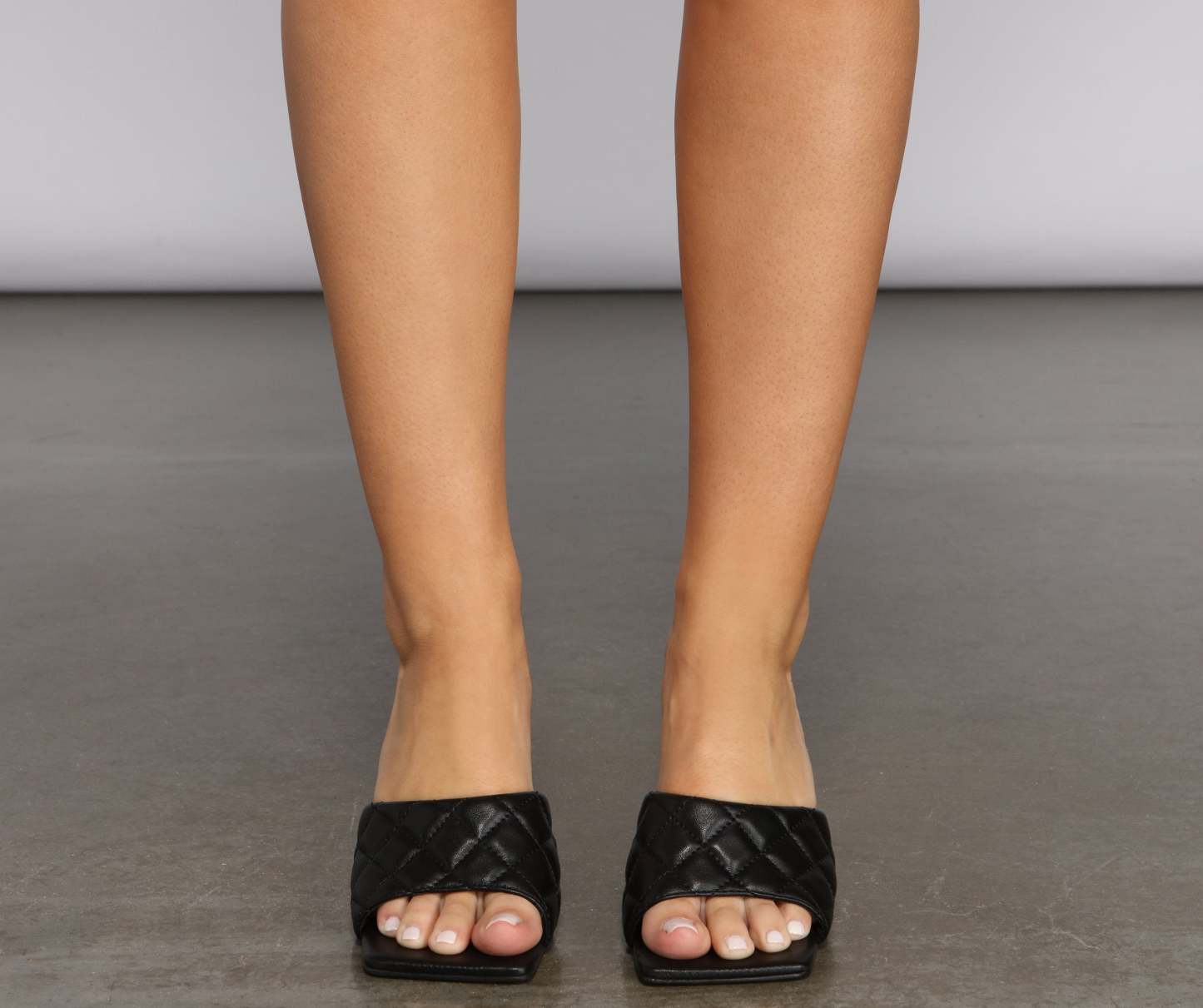 Stylish Quilted Faux Leather Stiletto Mules - Lady Occasions