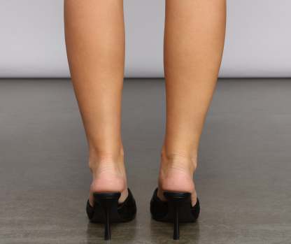 Stylish Quilted Faux Leather Stiletto Mules - Lady Occasions