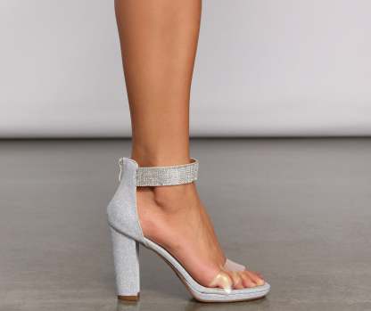 Glow Goals Glitter Mesh Platform Heels - Lady Occasions