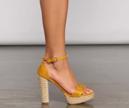 Heart Of Glam Platform Straw Heels - Lady Occasions